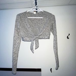 Grey long sleeve crop top